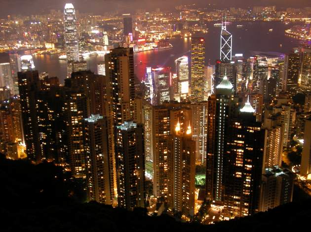 ピークタワーから撮影した香港の夜景